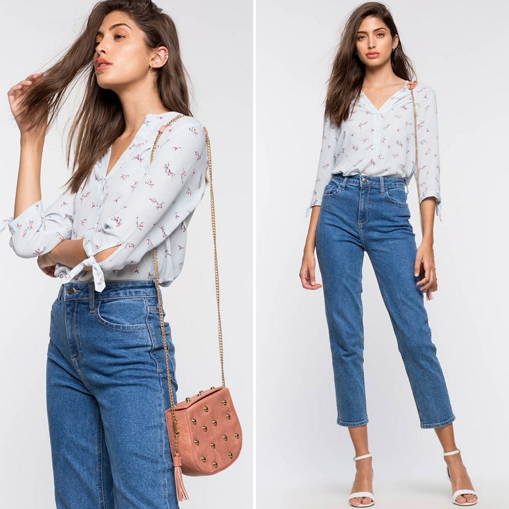 Blue Bird Striped Shirt Blouse Boutique